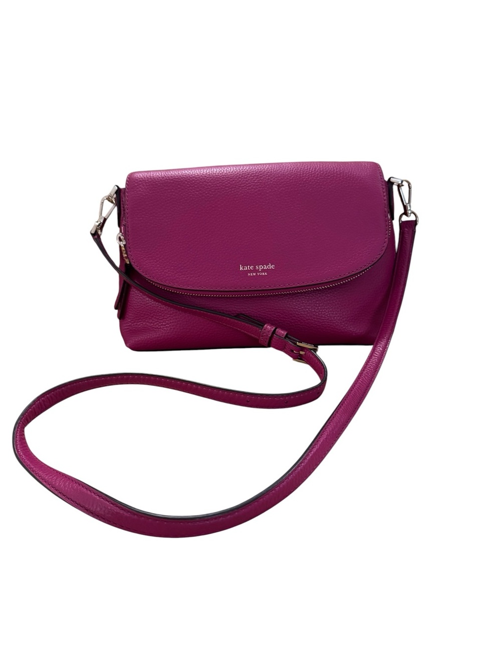 Kate Spade Polly Large Flap Crossbody Bag in Berry Blitz